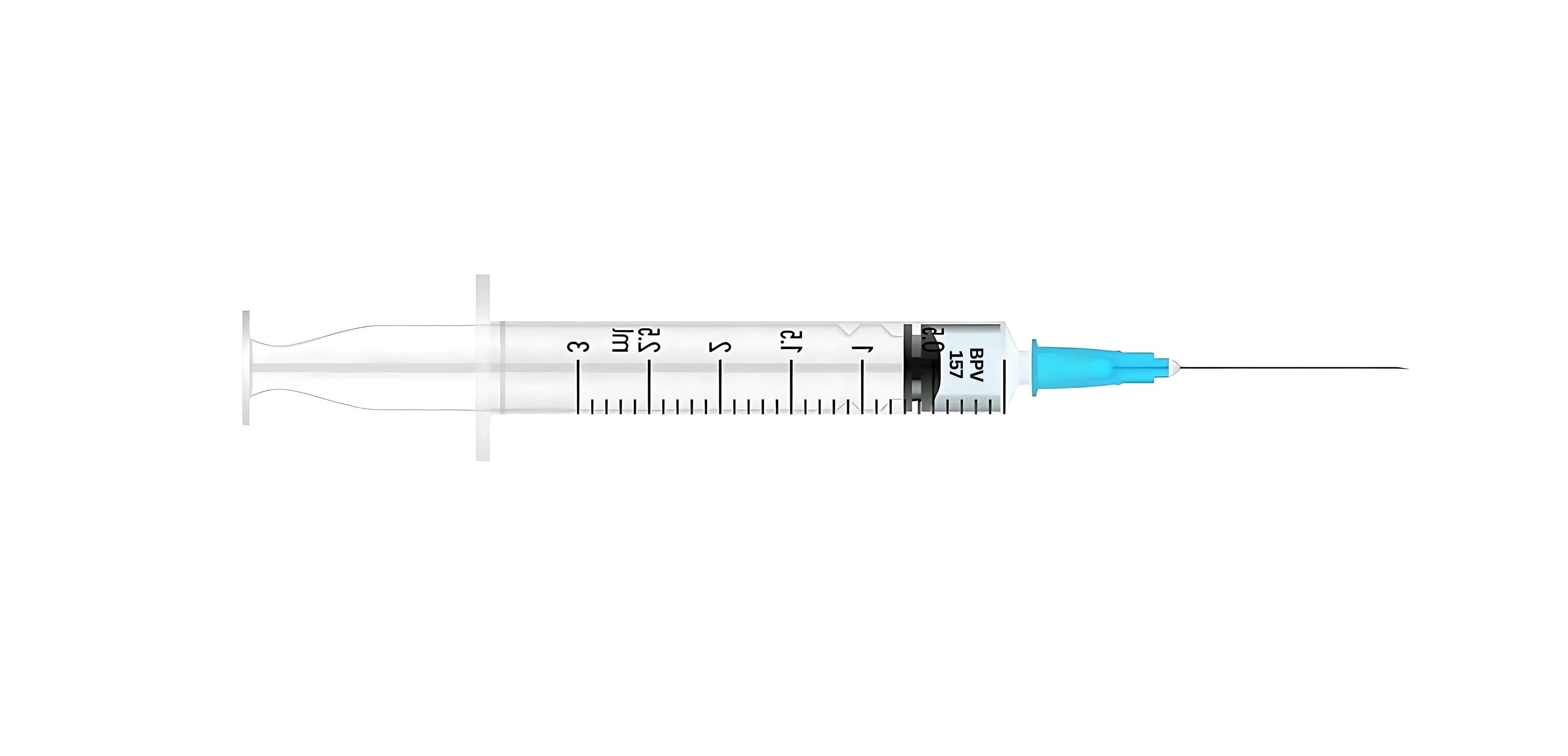 Medical syringe with needle